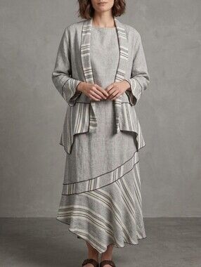 Vintage I.C. Collection By Connie Linen Cotton 3 Piece Set Jacket Skirt Tank Top